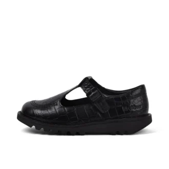 Adult Female Kick Tbar Croc Leather Black