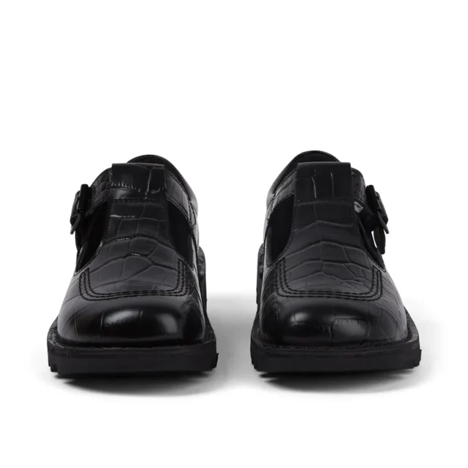 Adult Female Kick Tbar Croc Leather Black