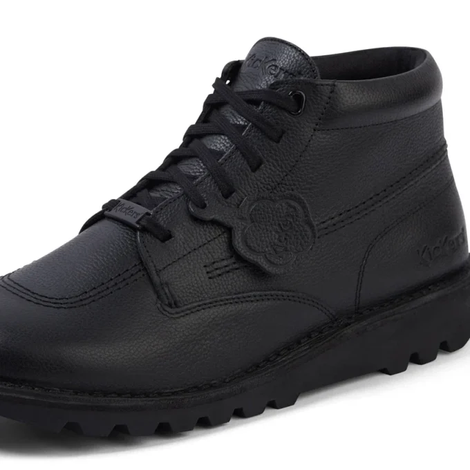Adult Unisex Kick Boot Tumble Leather Black