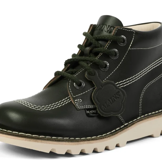 Adult Unisex Kick Hi Grain Leather Mains Dark Green