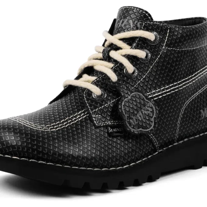 Adult Unisex Kick Hi Grain Leather Mains Grey