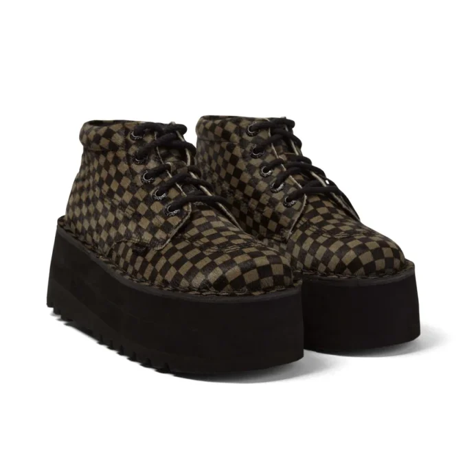 Adult Unisex Kick Hi Platform Leather Black/Khaki