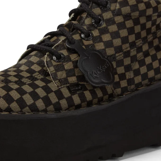 Adult Unisex Kick Hi Platform Leather Black/Khaki