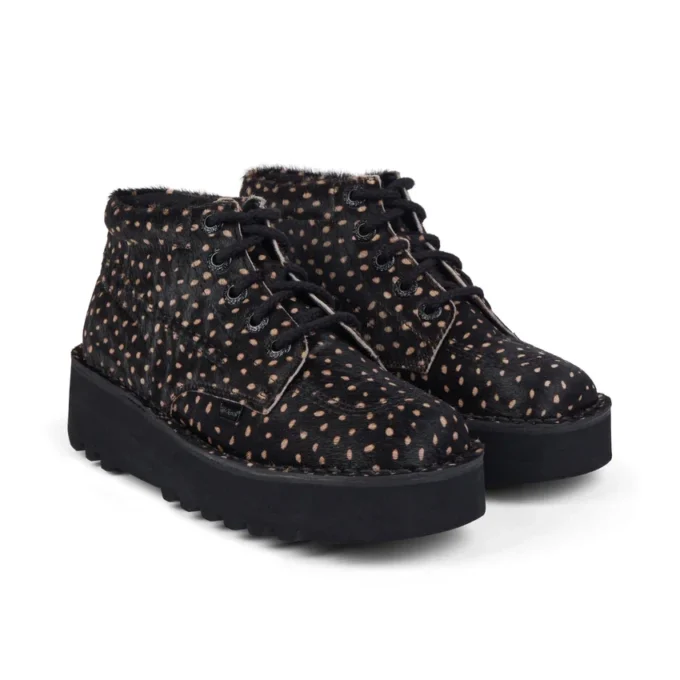 Adult Unisex Kick Hi Stack Spot Leather Black