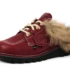 Adult Unisex Kick Mule Fur Mains Red