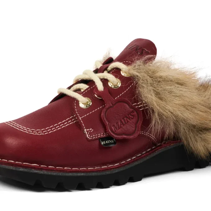 Adult Unisex Kick Mule Fur Mains Red