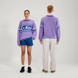 Adult Unisex Kickers Chest Logo Knit Purple