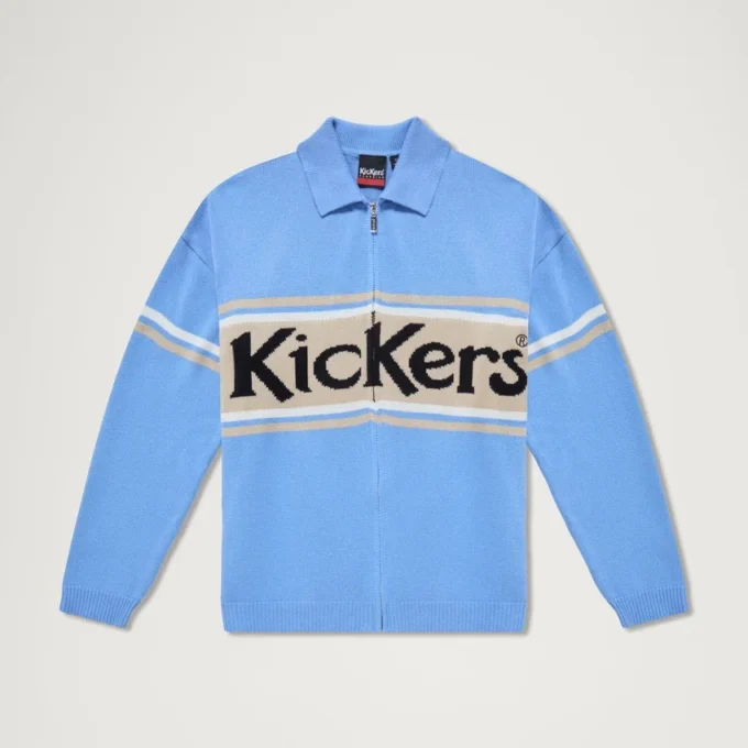 Adult Unisex Kickers Classic Zip Through Knit Blue