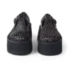 Adult Women Kick T Bar Platform Leather Black