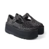 Adult Women Kick T Bar Platform Leather Black