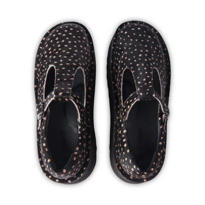 Adult Women Kick T Bar Platform Leather Black