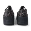 Adult Women Kick T Bar Platform Leather Black