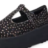 Adult Women Kick T Bar Platform Leather Black
