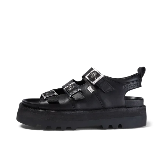 Adult Women’s Knox Lo Buckle Leather Sandal Black