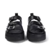 Adult Women’s Knox Lo Buckle Leather Sandal Black