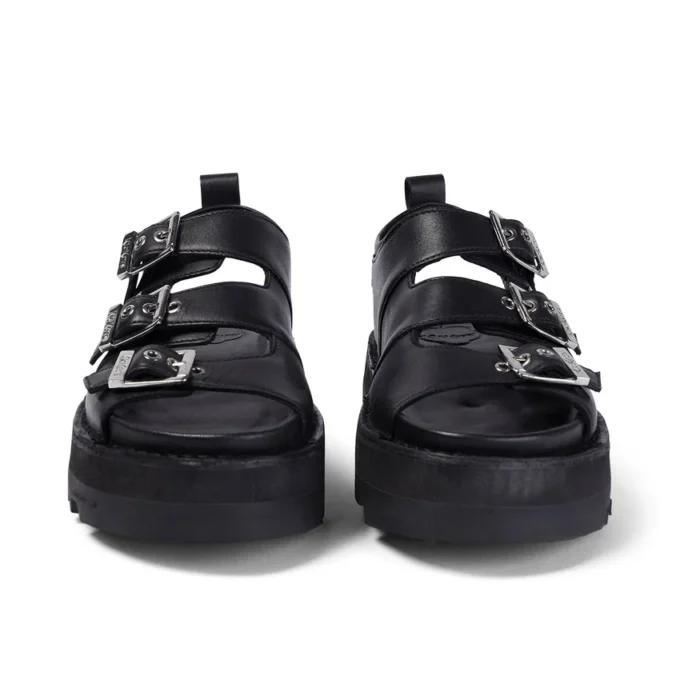 Adult Women’s Knox Lo Buckle Leather Sandal Black
