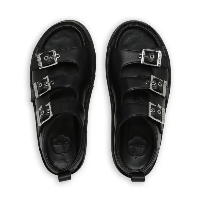 Adult Women’s Knox Lo Buckle Leather Sandal Black