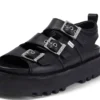 Adult Women’s Knox Lo Buckle Leather Sandal Black