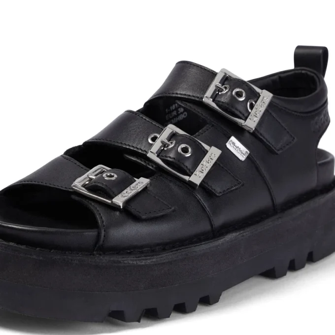 Adult Women’s Knox Lo Buckle Leather Sandal Black