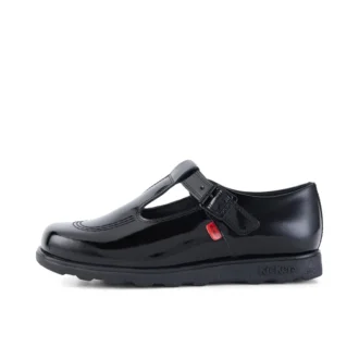 Adult Womens Fragma T-Buckle Patent Leather Black