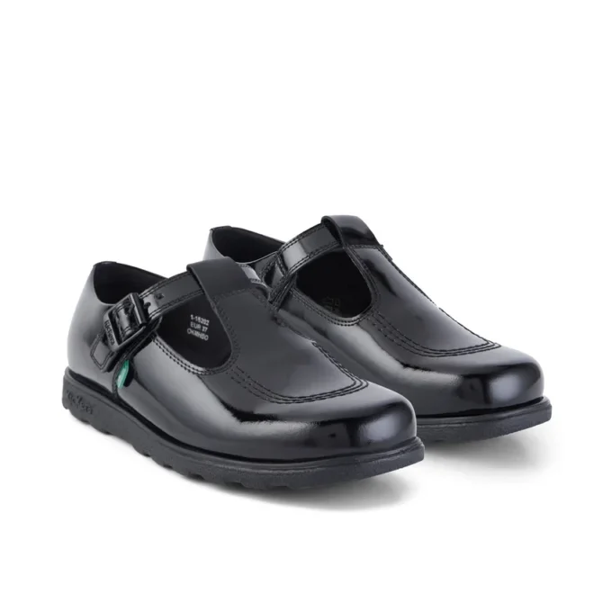 Adult Womens Fragma T-Buckle Patent Leather Black