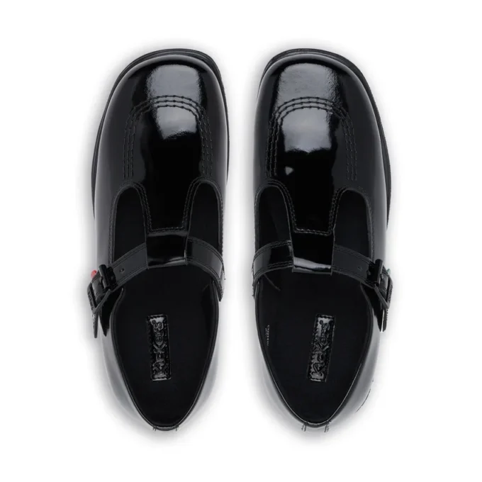 Adult Womens Fragma T-Buckle Patent Leather Black