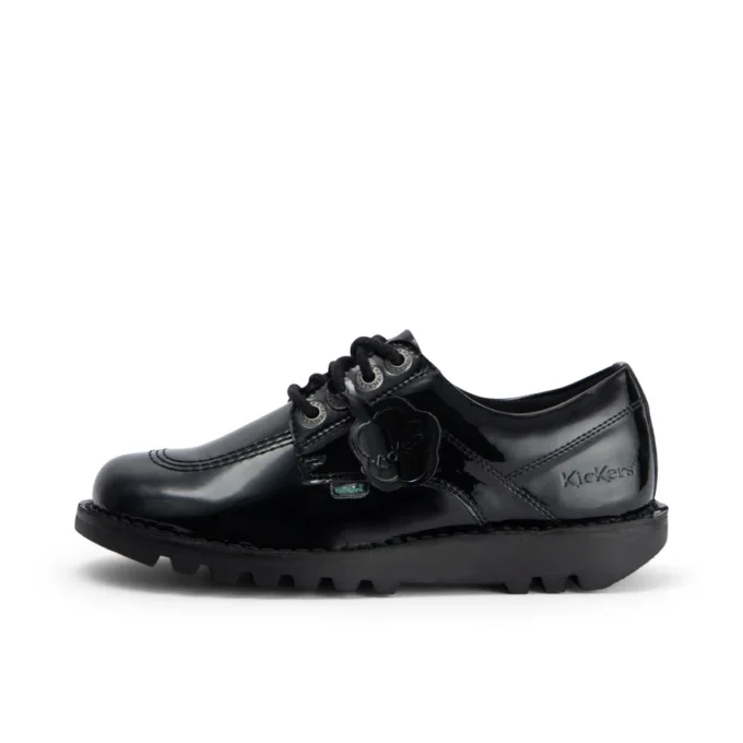 Adult Womens Kick Lo Leather Alternative Patent Leather Black