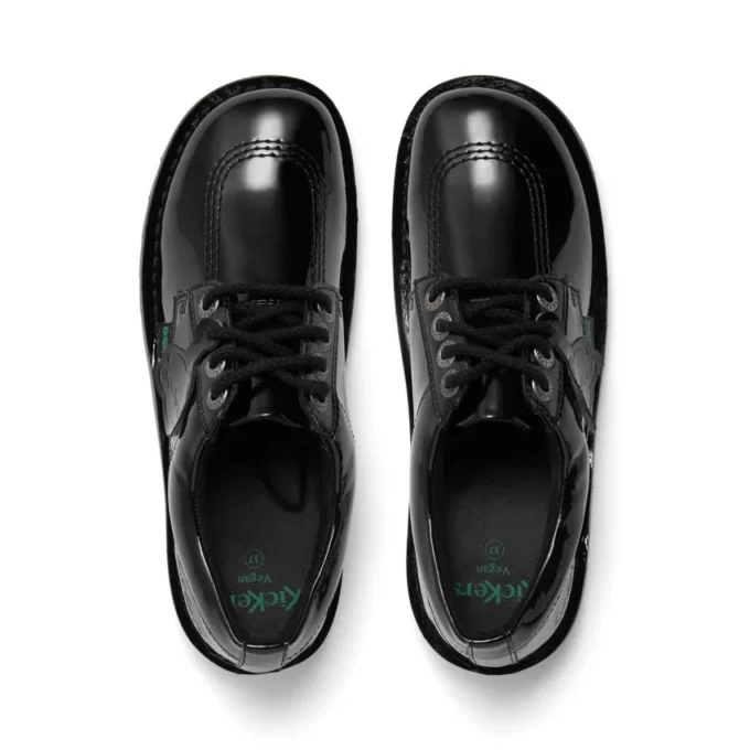 Adult Womens Kick Lo Leather Alternative Patent Leather Black