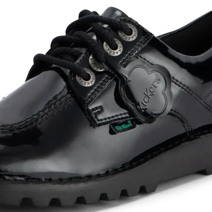 Adult Womens Kick Lo Leather Alternative Patent Leather Black