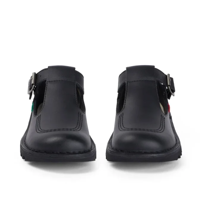 Adult Womens Kick T Bar Leather Black