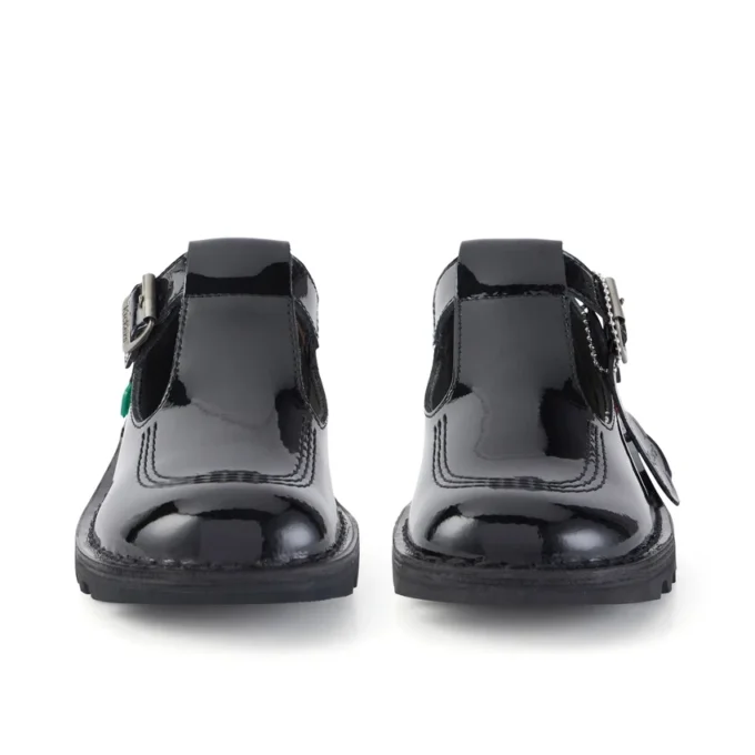 Adult Womens Kick T Bar Patent Leather Black