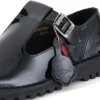 Adult Womens Kick T Bar Patent Leather Black