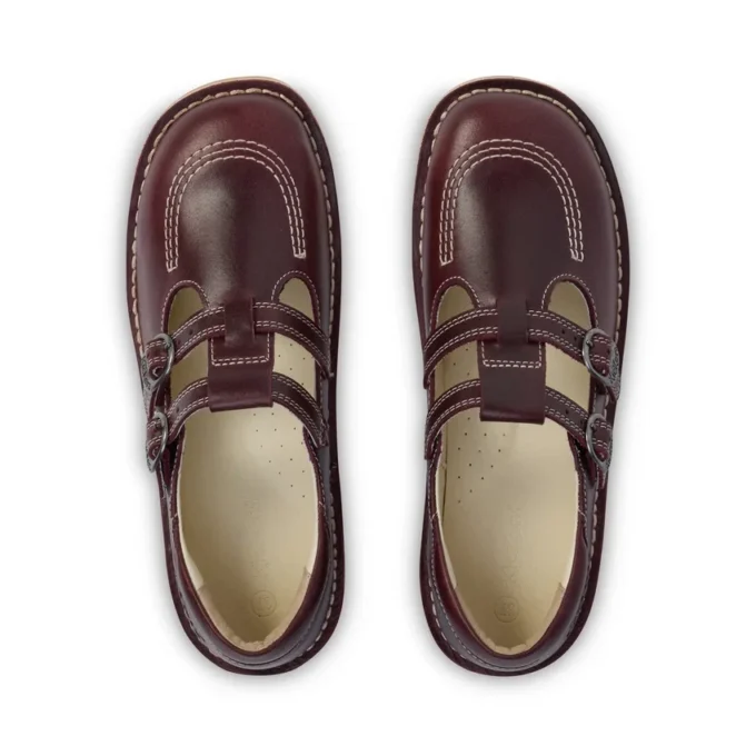 Adult Womens Kick T-Double Leather Dark Red