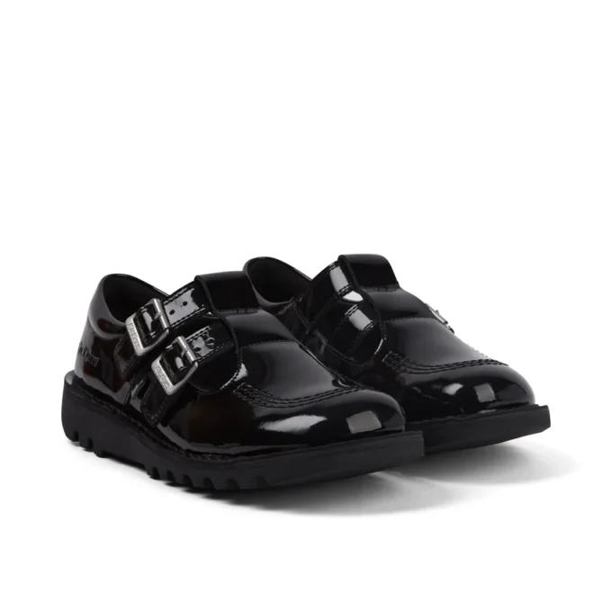 Adult Womens Kick T Double Patent Leather Black