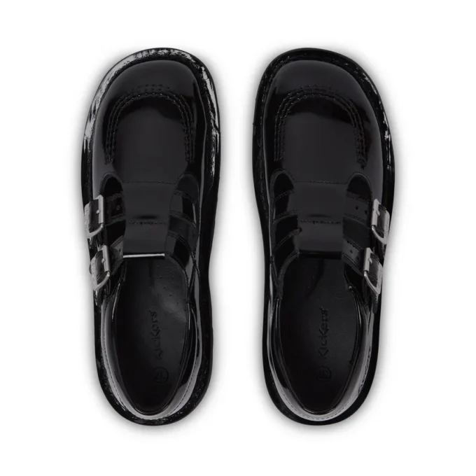 Adult Womens Kick T Double Patent Leather Black