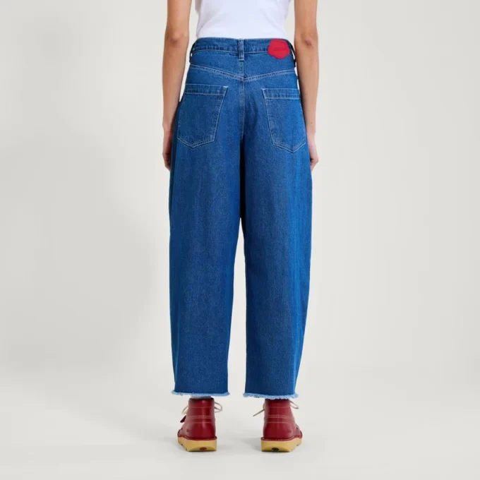 Adult Womens Kickers Classic Barrel Leg Jean Blue