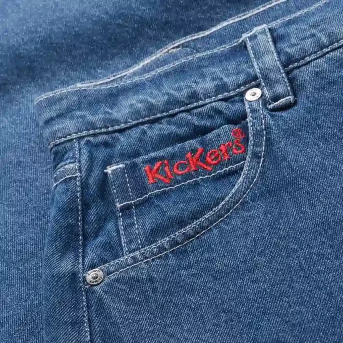 Adult Womens Kickers Classic Barrel Leg Jean Blue