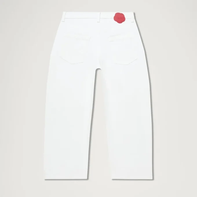 Adult Womens Kickers Classic Barrel Leg Jean White