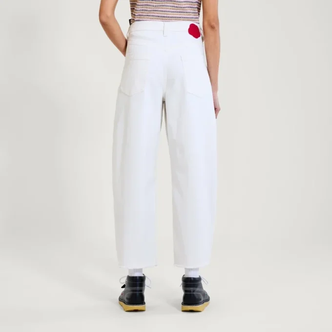 Adult Womens Kickers Classic Barrel Leg Jean White
