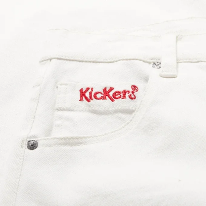 Adult Womens Kickers Classic Barrel Leg Jean White