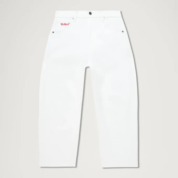 Adult Womens Kickers Classic Barrel Leg Jean White
