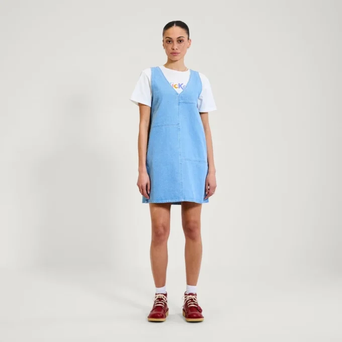 Adult Womens Kickers Classic Denim Mini Dress Blue