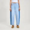 Adult Womens Kickers Classic Wide Leg Barrel Jean Blue