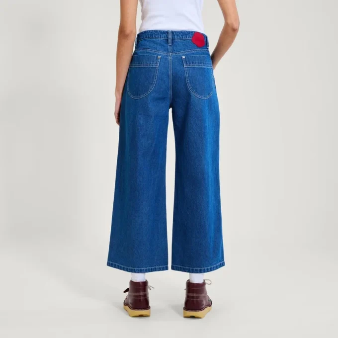 Adult Womens Kickers Classic Wide Leg Jean Blue