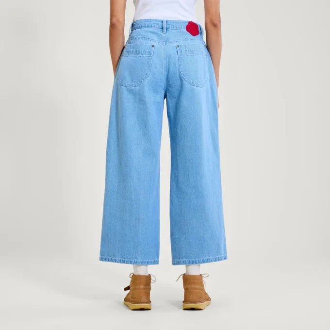 Adult Womens Kickers Classic Wide Leg Jean Blue