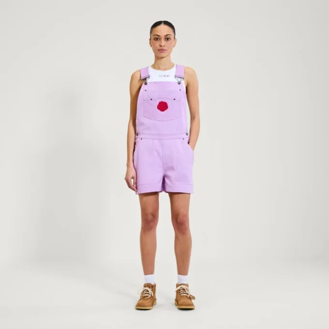 Adult Womens Kickers Classics Dungaree Short Purple