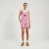 Adult Womens Kickers Classics Dungaree Short Red