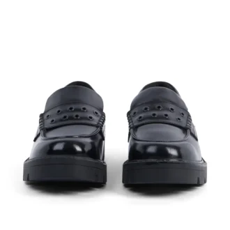 Adult Womens Kori Loafer Rivet Leather Black