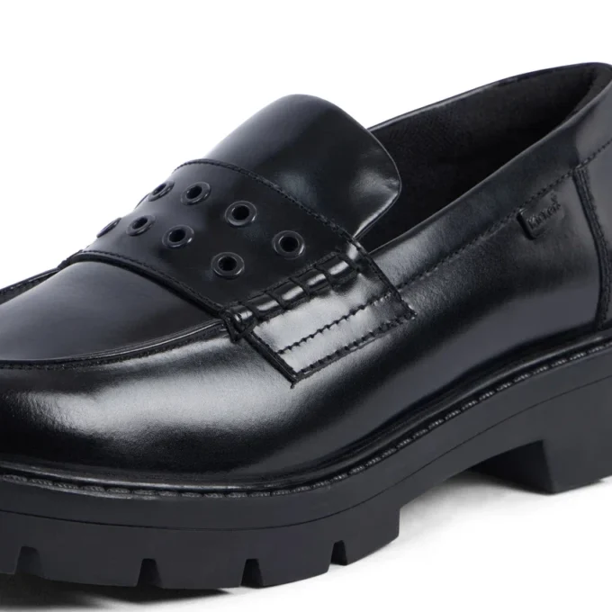 Adult Womens Kori Loafer Rivet Leather Black
