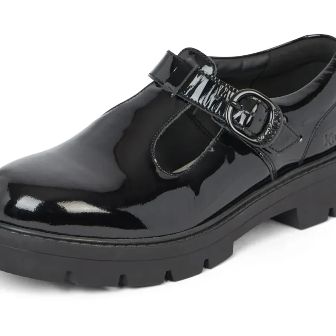 Adult Womens Kori T Bar Patent Leather Black